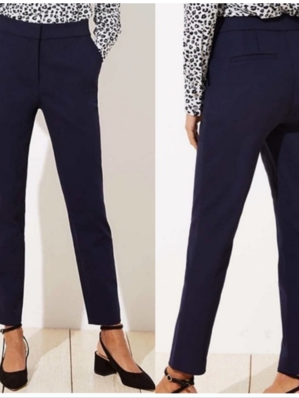 LOFT Skinny Navy Ankle Pants 8